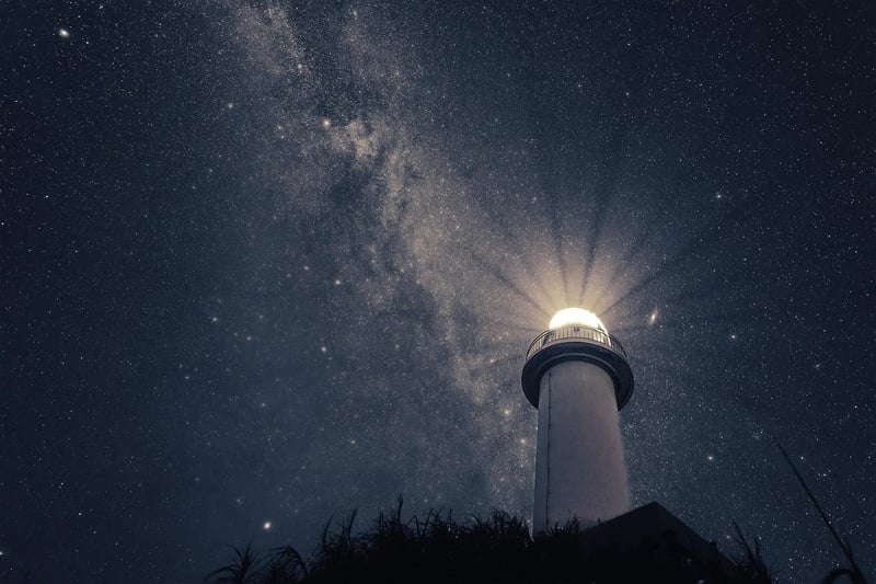 Milky Way over a stream